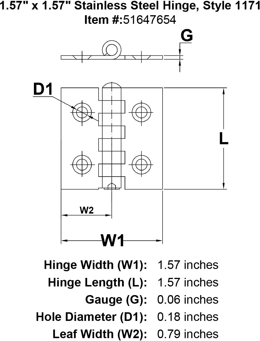 Style 1171 Hinge