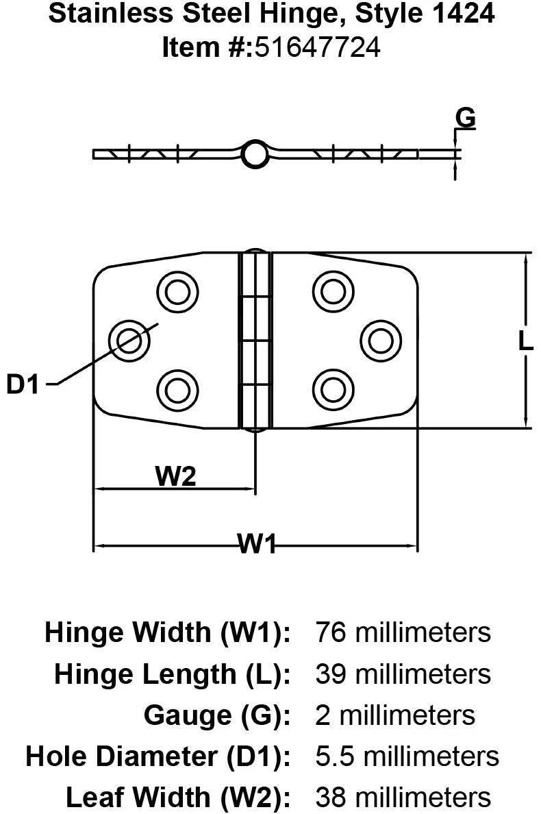 Style 1424 Hinge