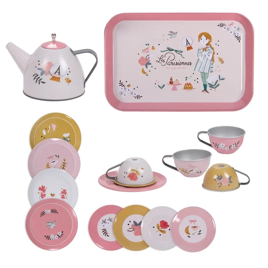 The Parisiennes Tea Party Metal Tea Set