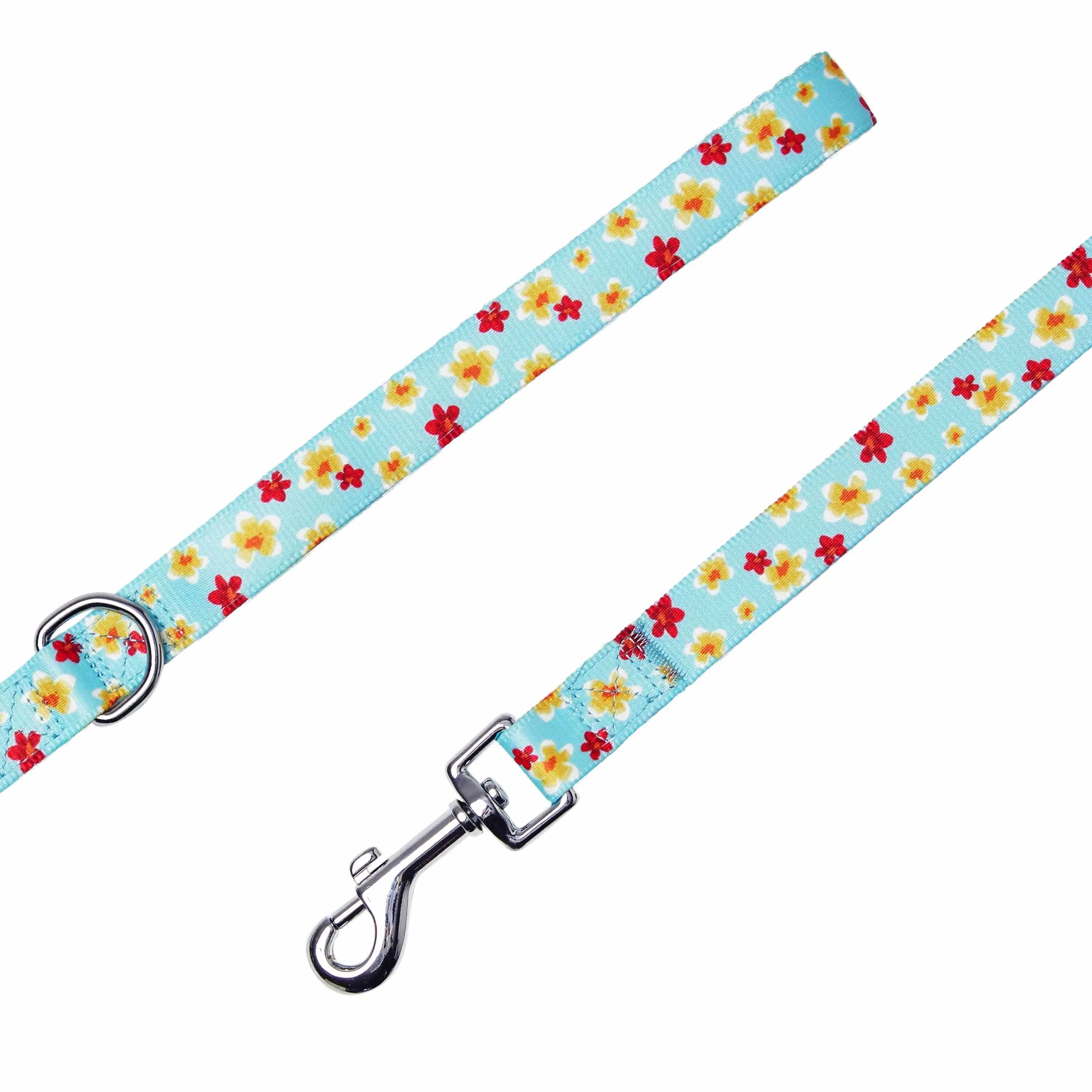 Tropical Yellow Plumeria Flower Dog Leash