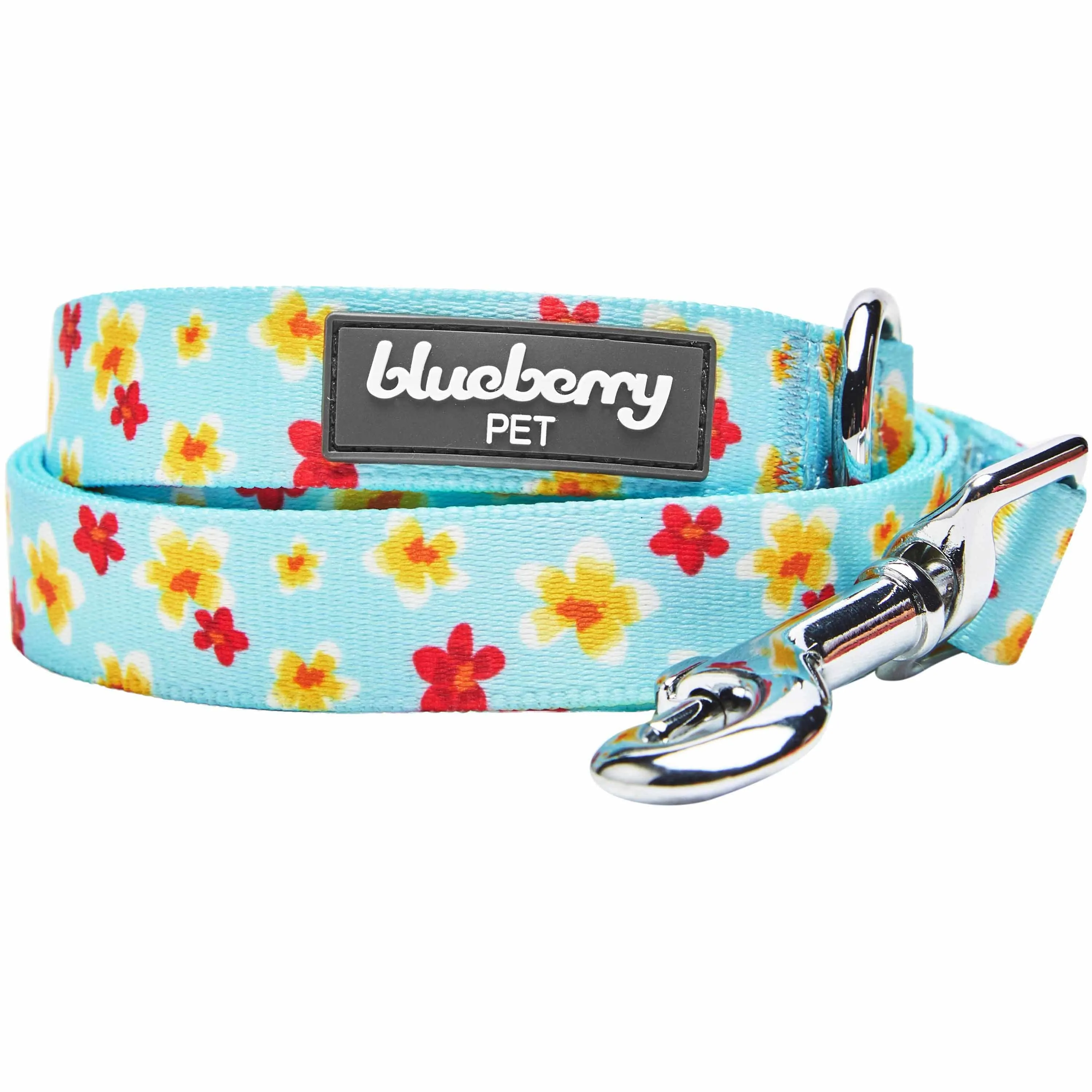 Tropical Yellow Plumeria Flower Dog Leash