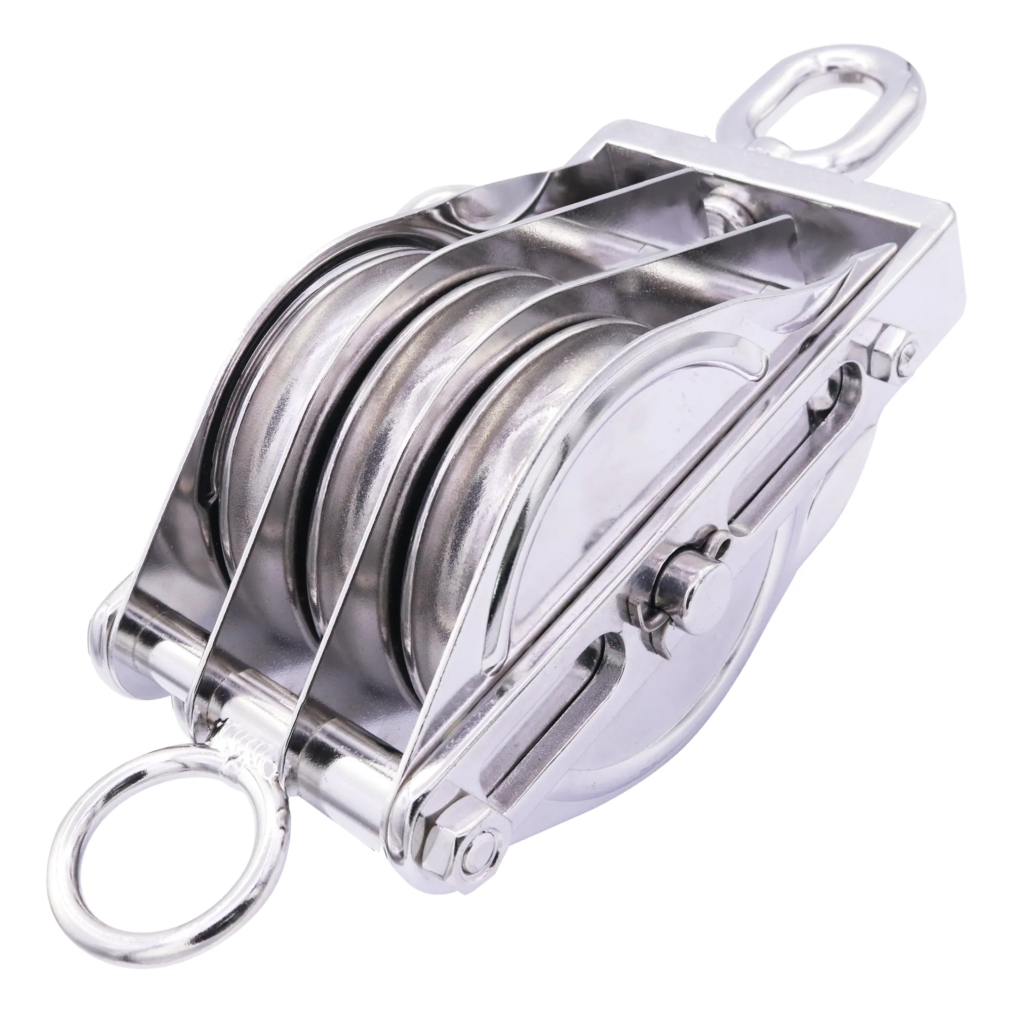 Type 304 Stainless Steel Triple Swivel Block with Eye